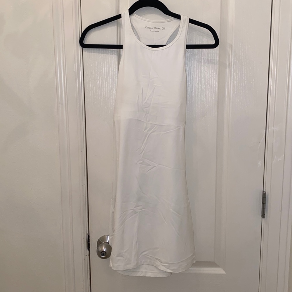 Outdoor voices exercise dress open back